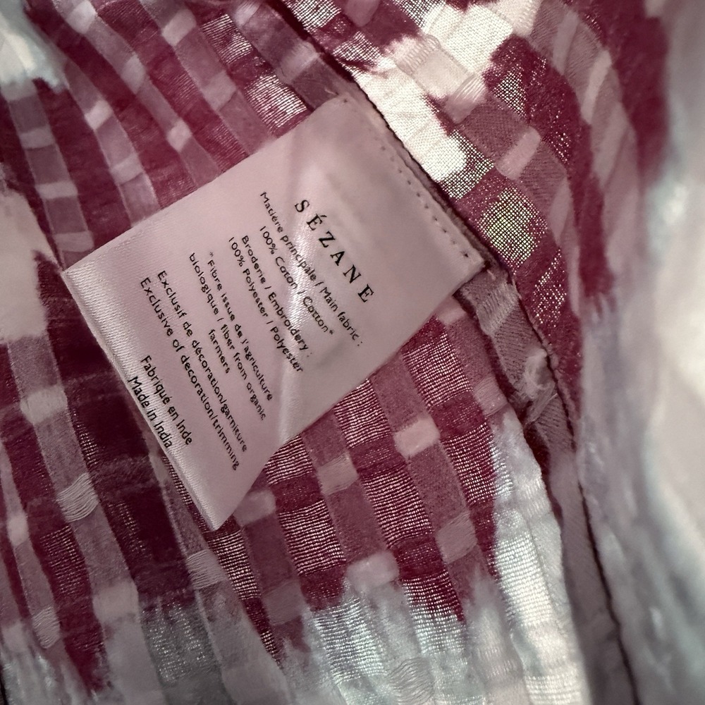 Sezane Elena Ruffle Pruple Tie Dye‎ Sleeveless Button Front Blouse Size EU 36 - Picture 5 of 8